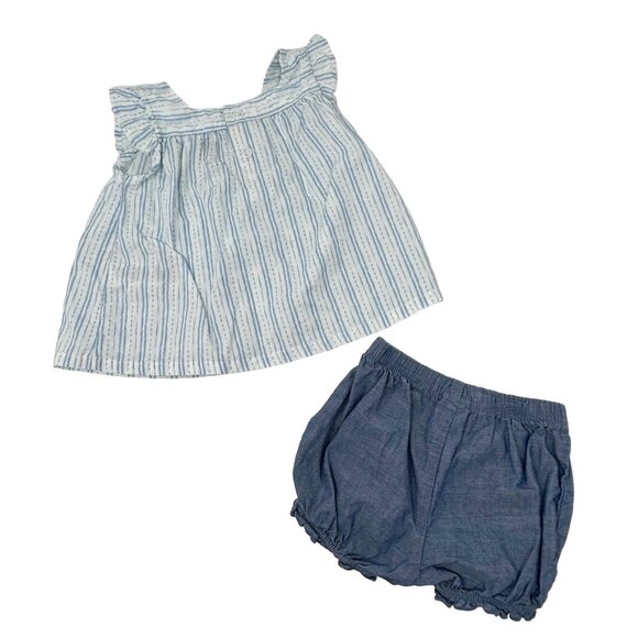 Baby Girl's - Dress, Bibbed Shorts, Body Suit, Shirt & Diaper Cover Up -Size 3 M - Picture 6 of 11